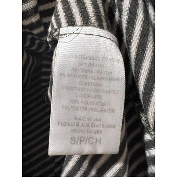 B Collection by Bobeau green overlay v back and white striped size Small - Picture 3 of 6